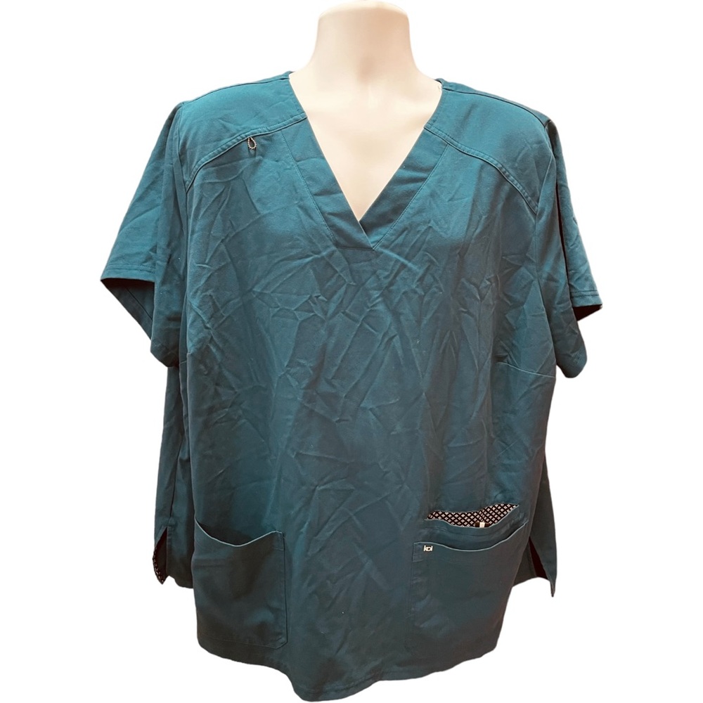 KOI Next Gen Scrub Top Women’s Size 4X Carribean BlueTeal Blue/Green